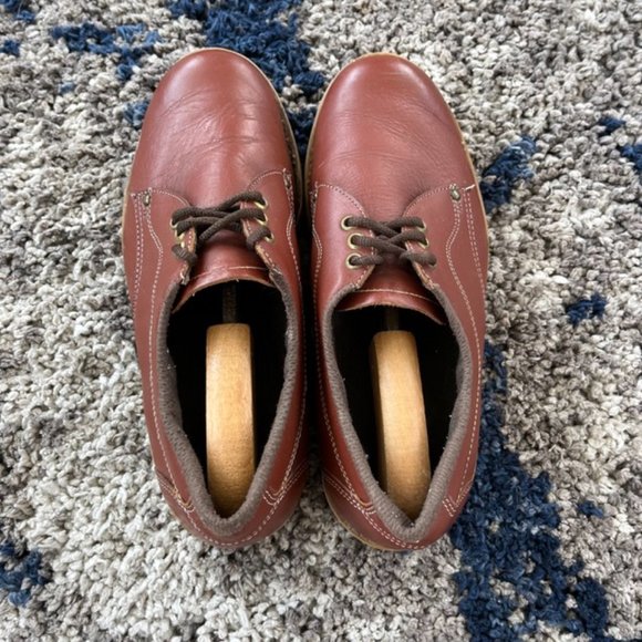Vintage Knapp Brown Cush-N-Crepe Leather Shoes Made In USA Men’s 9 US Alden Sole - Picture 7 of 12